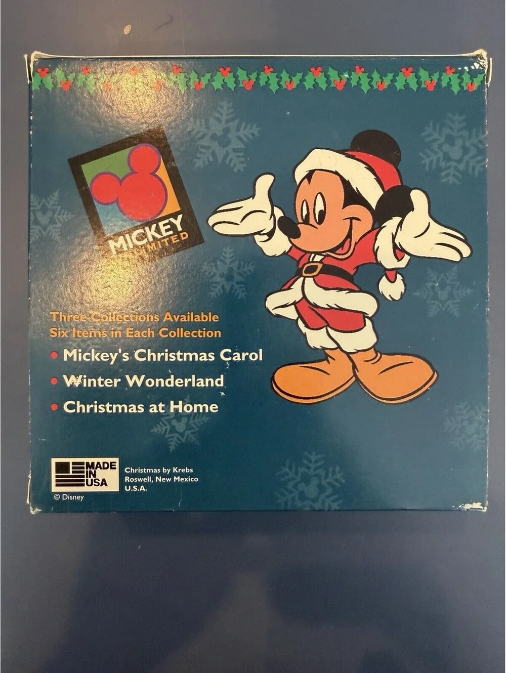 Mickey Mouse Christmas by Krebs 4  glass ornaments vintage 90s original box